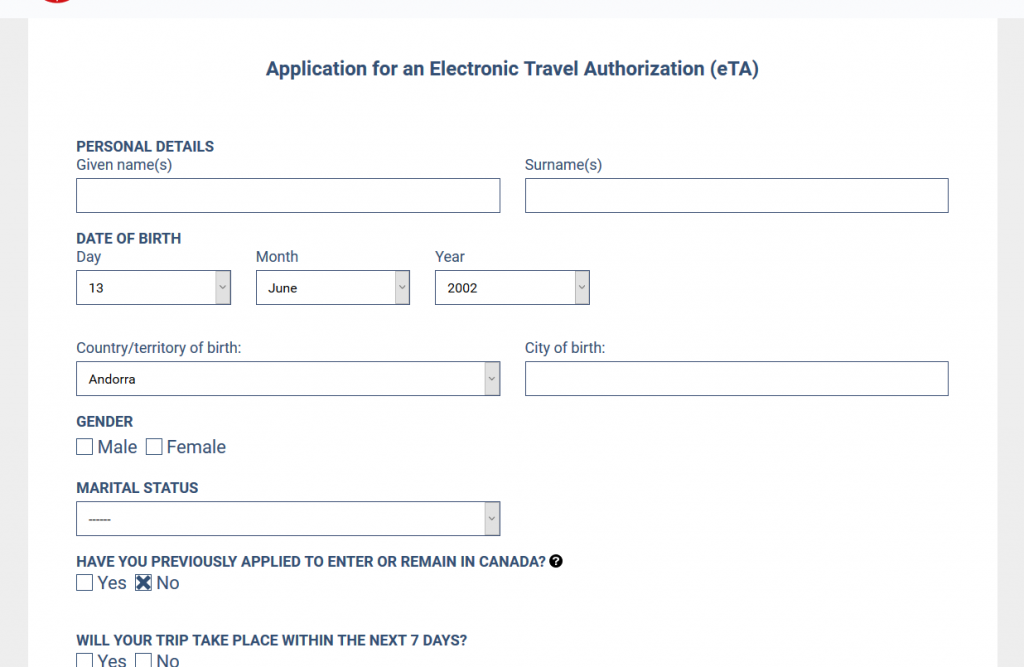 eta Canada application form